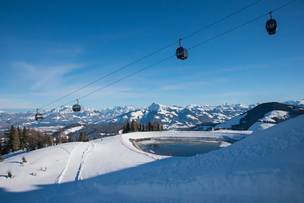 köysirata Hartkaiser vuori, hiihtokeskus Ellmau tirol talvella