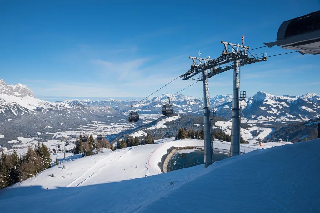köysirata Hartkaiser vuori, hiihtokeskus Ellmau tirol talvella