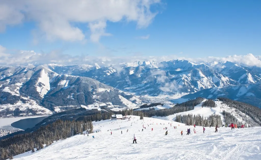 Skianlegg Zell am See. Østerrike