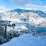 Vinterlandskap i Zell am See i Østerrike.