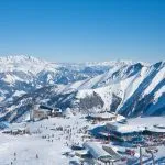 Utsikt over skiområdet på Kitzsteinhorn-breen.  Kaprun, Østerrike